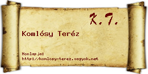 Komlósy Teréz névjegykártya